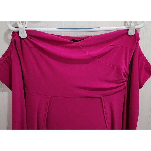 Fashion Nova Elegantly Fab Off Shoulders Maxi Dress High Slit "Magenta" Size L - Picture 3 of 12